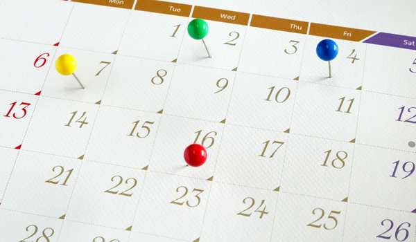 Event planning calendar